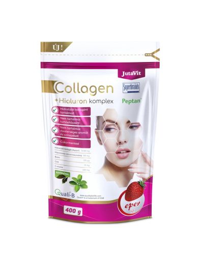 JutaVit Collagen +Hialuron Komplex 400g italpor – Eper ízben