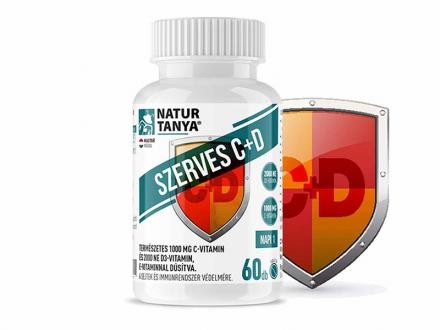 Natur Tanya SZERVES C+D - 1000 mg C-vitamin és 2000 NE D3-vitamin - 60 db 