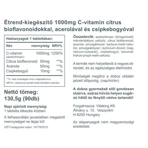 Vitaking C-VITAMIN 1000MG BIOF. (90)