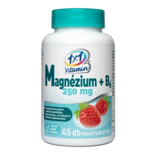 1x1 Vitamin Magnézium 250 mg B6-vitamin eper ízű rágótabletta 45 db