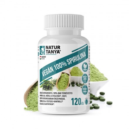 Natur Tanya Vegán 100% Spirulina tabletta - 120 db