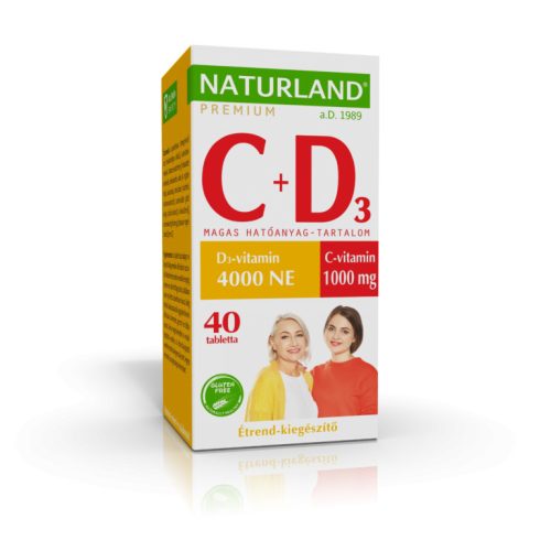 NATURLAND 1000 mg C-vitamin + 4000 NE D-vitamin tabletta 40x