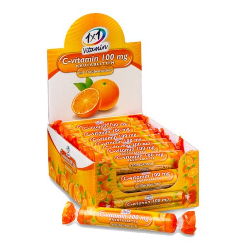 1x1 Vitamin C-vitamin 100 mg narancsízű rágótabletta 17 db