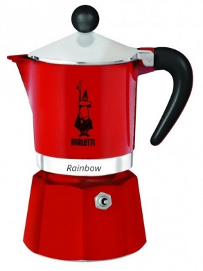 Bialetti Rainbow kotyogós kávéfőző 3 adag, piros