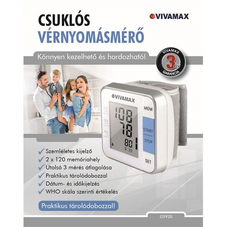 Vivamax V20 csuklós vérnyomásmérő