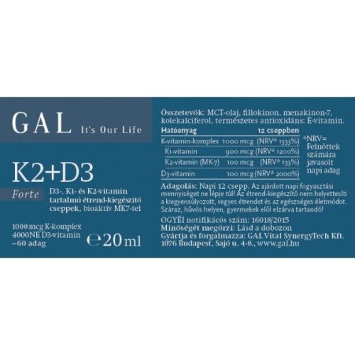 GAL K Komplex+D3 Forte vitamin