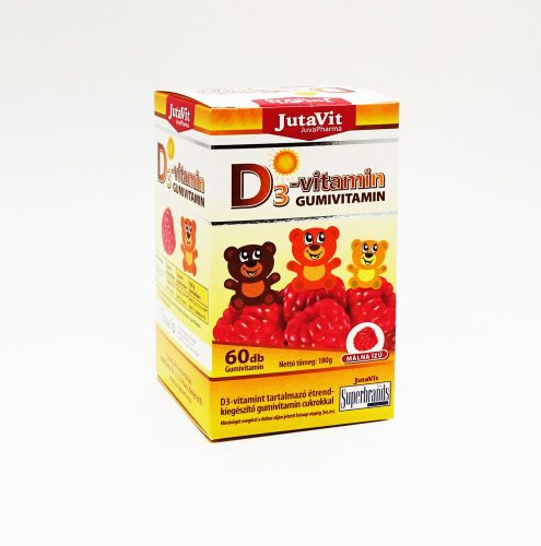 JutaVit D3-vitamin Gumivitamin málna ízű, 60db
