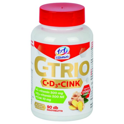 1x1 Vitamin C-TRIO 500 mg C-vitamin  D3-vitamin 500 NE 10 mg cink gyömbér ízű  rágótabletta 90 db