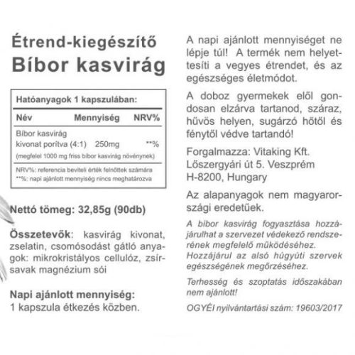 Vitaking ECHINACEA-BÍBOR KASVIRÁG 90 db