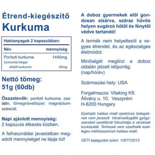 Vitaking KURKUMA 60 db