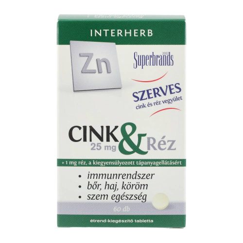 INTERHERB SZERVES CINK & RÉZ TABLETTA