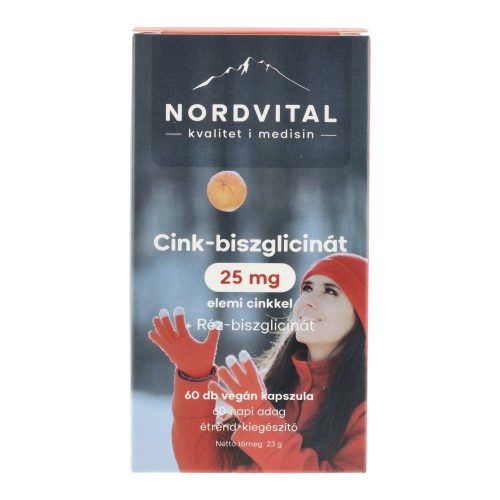 NORDVITAL CINK-BISZGL. VEG.KAPSZULA 60DB