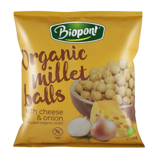 Biopont bio extrudált kölesgolyó sajtos-hagymás 75 g