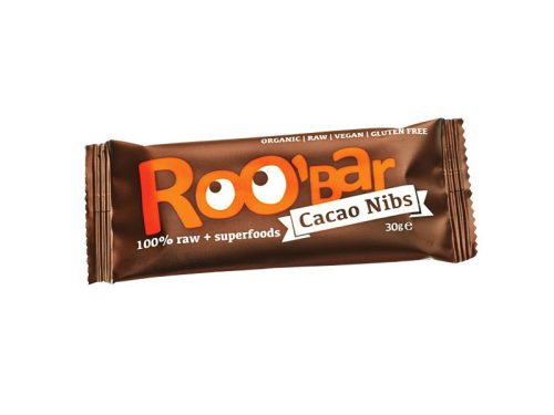 Roobar 100% raw bio gyümölcsszelet kakaóbab-mandula 30 g