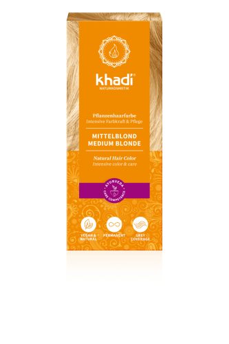 Khadi bio hajfesték por középszőke 100% 100 g