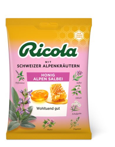 Ricola cukorka mézes-zsályás zacskós 75 g