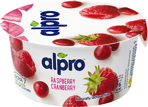 Alpro szójagurt málnás-vörösáfonyás 150 g