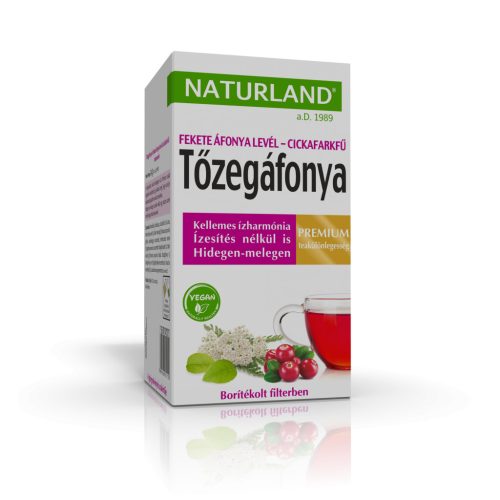 Naturland prémium tőzegáfonya-feketeáfonya-cickafarkfű tea 20x1,2g 24 g