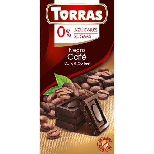 Torras gluténmentes kávés étcsokoládé hozzáadott cukor nékül 75 g