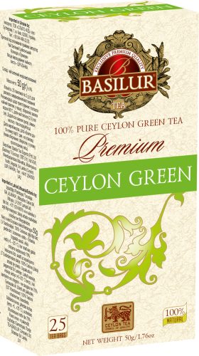 Basilur premium green zöld tea 25 filter 50 g