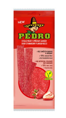 Pedro strawberry belt gumicukor vegán 80 g