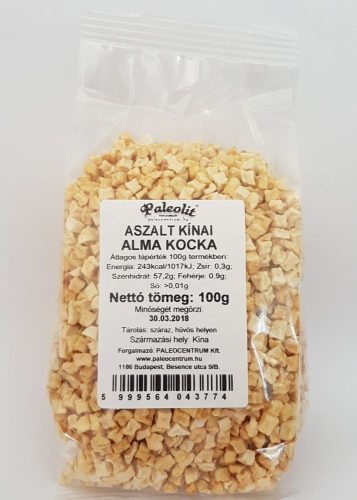 Paleolit aszalt alma kocka cukormentes kínai 100 g