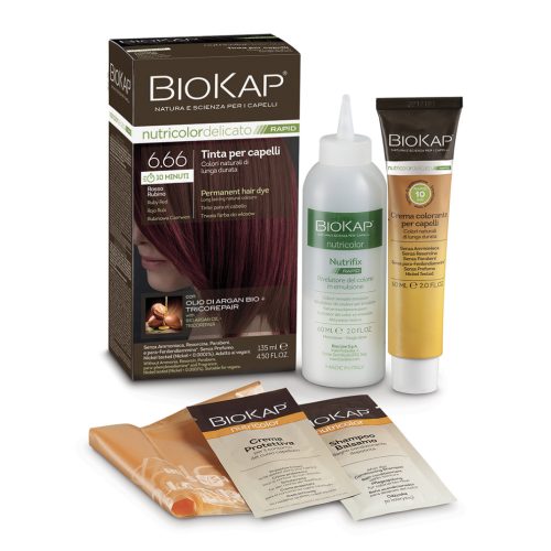 Biokap nutricolor rapid tartós hajfesték nr 6.66 ruby red 135 ml