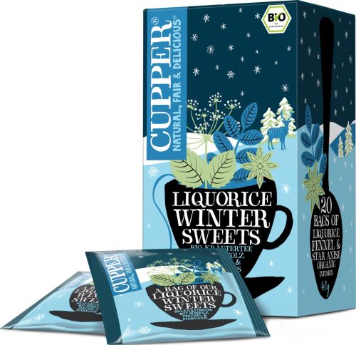 Cupper bio liquorice winter sweets téli édes ébredés tea xmas limited edition 40 g