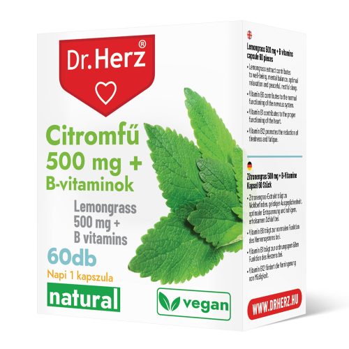 Dr.herz citromfű 500mg+b-vitaminok kapszula 60 db