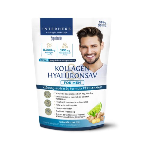 Interherb kollagén és hyaluronsav italpor for men gyömbér lime ízű 396 g